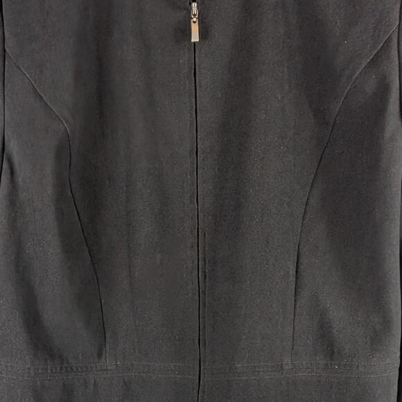 JM Collection Womens Size 14 Black Dress Jacket Long Sleeve Zipper Shoulder Pads - Picture 3 of 8